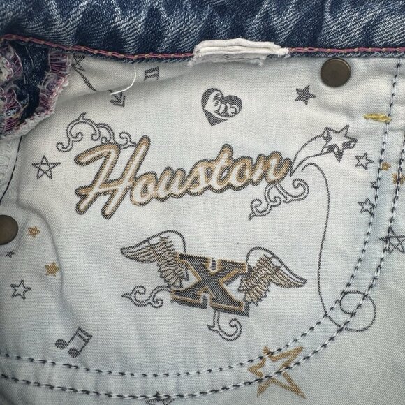 VTG Y2K Twenty X Houston Jeans Embroidered Floral Distressed Bootcut Lowest Rise - Picture 15 of 15